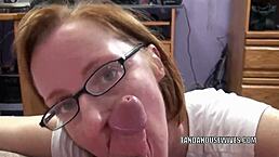 Redhead Milf Layla Redd Kneels to Swallow a Hard Cock with Desire