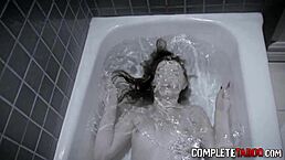 Look at this kinky teen masturbating in the bath!