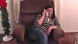 Hailey, the chubby wife, got stripped and spanked before being gagged with cock