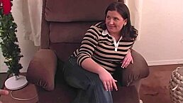 Hailey, the chubby wife, got stripped and spanked before being gagged with cock