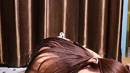 i’m obsessed with April Maxima sucking that dildo before her sexy footjob!