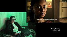 naked alan wake 2 play through part 2 with bbw brunette tattoo long hair glasses belly