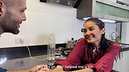 horny from work, fuck girlfriend in kitchen?