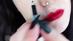 Backstage of a hot brunette