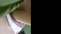 i'm masturbating with a dildo in my tight pussy and ass