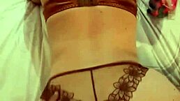 French amateur in satin lingerie gets pussy pounded.