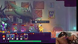 i'm a chubby ebony gamer girl getting fucked by dildo while playing dead cells, oh god!