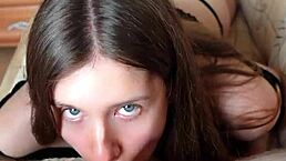 Petite Teen Gives Blowjob And Rimjob To Lucky Guy, Tongue Deep In Asshole