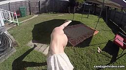 omg, upskirts showing jeweled plug in her ass and wet pussy! 😍