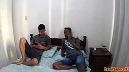 My husband left his shy nephew with me. I found out the nerd has a huge cock and fucks great.