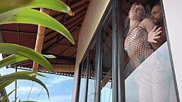 i recorded this hot babe in fishnets getting roughly fucked by her boyfriend