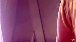 Lewd blonde lesbians eat each other out