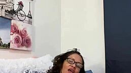 anna maria teases in pink lingerie strip