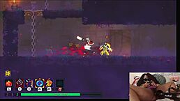 i'm a chubby ebony gamer girl getting fucked by dildo while playing dead cells, oh god!