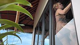 i recorded this hot babe in fishnets getting roughly fucked by her boyfriend