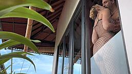 i recorded this hot babe in fishnets getting roughly fucked by her boyfriend