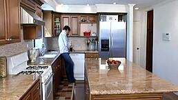 Busty Step Mom Shyla Stylez Fucks Hard in Kitchen with Deepthroat Action.