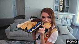 Mazy Myers screams as boyfriend fills her tight pussy with hot cum!