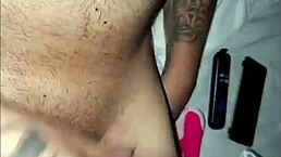 slutty wife gives amazing handjob to husband in casual homemade scene