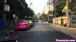 Hey, this rimmed ladyboy takes a hard ass pounding in the car!