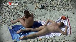 Beach Voyeur Busty Cougar Rides Hard Dick and Gets Cum Load on Her Face