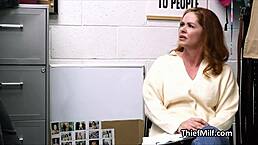 aussie cougar rides officer's dick for stealing lingerie at work