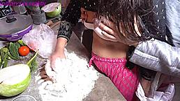 In the desi kitchen, mommy says, 'Fuck me like your not daughter, creampie my ass.'