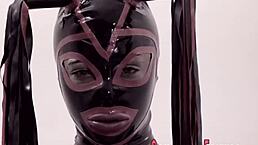 bdsm shemale spunking in latex outfit