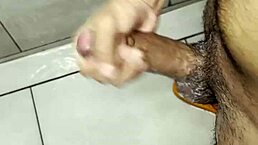 Working out in the gym bathroom solo - part 2