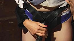 Can Bent Over Tied Submissive Lesbian Slave Handle Strapon Orgasms?