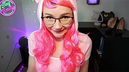 petite cosplay step-sister gives aheago blowjob and lets him cum in mouth casually