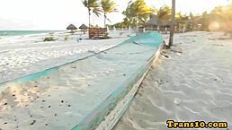 glamorous tranny caresses her throbbing cock