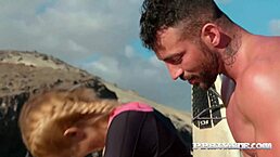 Blonde Babe Cherry Kiss Squirts And Gets Facial Outside