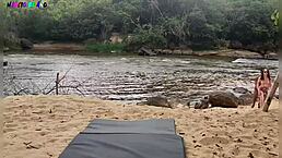 Taking My Girlfriend To The Stream For A Bath, But Passion Overflows