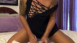 Blonde Milf Squirts While Masturbating with Glass Dildo on Camera