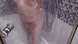 hey, watching my busty stepmom in the shower, can’t resist jerking off!