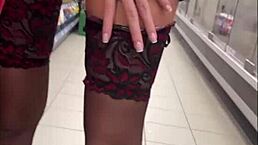 Risky Public Flashing In Elevator Setting