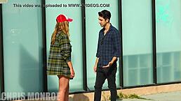 blonde babe cherry kiss squirts facial outdoors