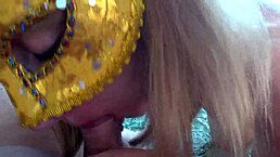 My girlfriend's big ass with anal plug and hairy pussy gives first-class blowjob! I fill her mouth with sperm!