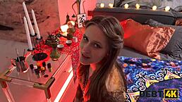 hey, how’d this hot teen 18+ pay off debt with just tits?