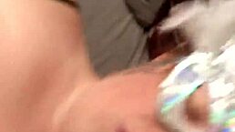 Ginger lady shows her big tits in amateur scene