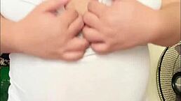 Pregnant Arab girl flaunts big belly and milky boobs