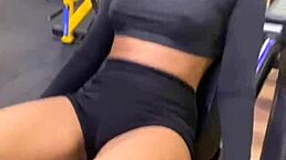 Latina babe came to gym, trained hard, and we ended with intense blowjob cardio before the party