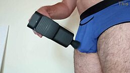 Vibrator leads to intense cumshot experience