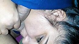 Indian Bitch Sucks Huge Cock in Homemade Interracial Blowjob Scene