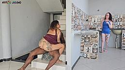 My wife cleans while I fuck her mom 😈