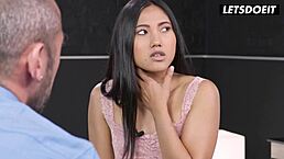 Asian slut May Thai takes brutal anal drilling from huge Italian cock