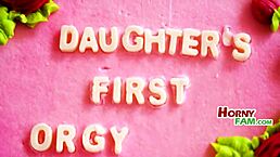 Latina Step Daughter's 18th Birthday Gangbang!