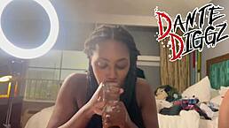 two ebony beauties compete in a sucking challenge with their boyfriends