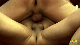 Busty blonde milf handles two cocks with ease